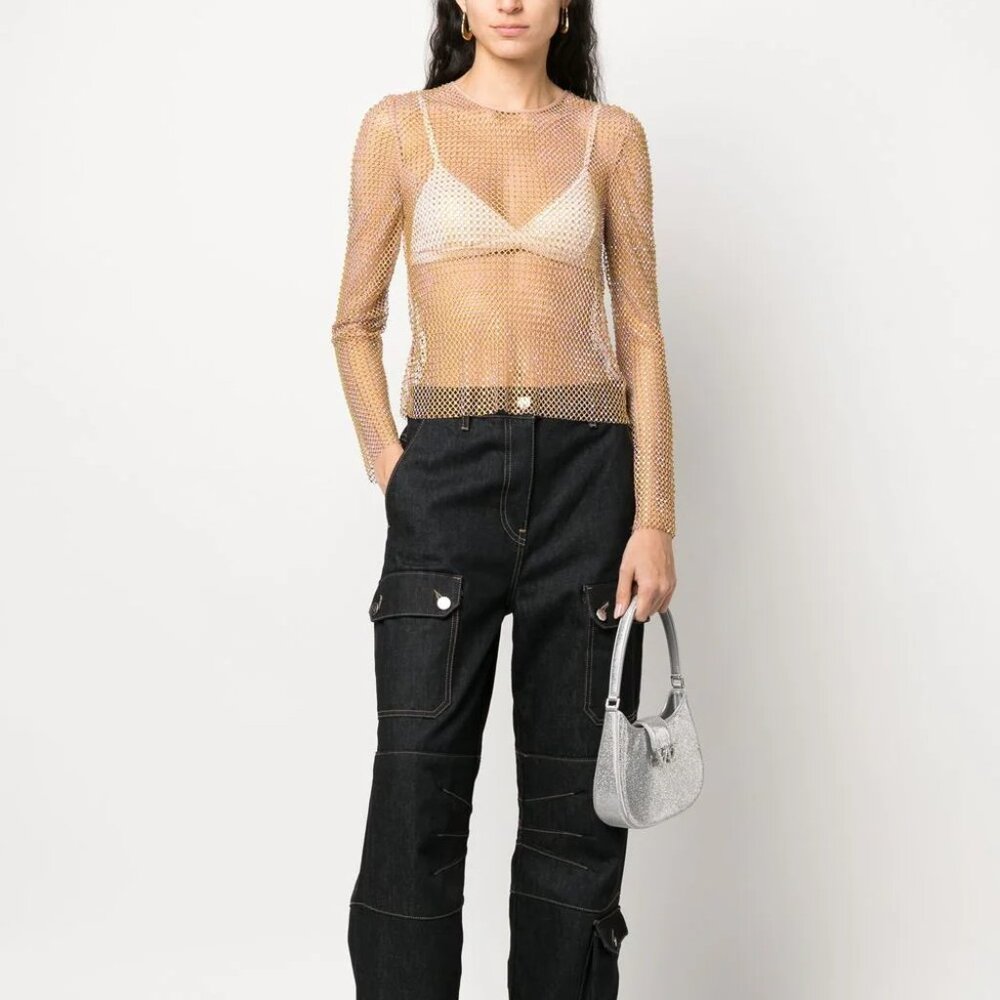 Self Portrait Crystal Mesh top - US 4 - Picture 2 of 11